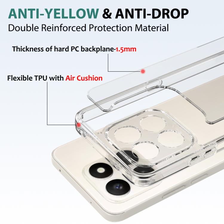 For Honor 400 Smart / X7d Scratchproof Acrylic TPU Phone Case - Transparent