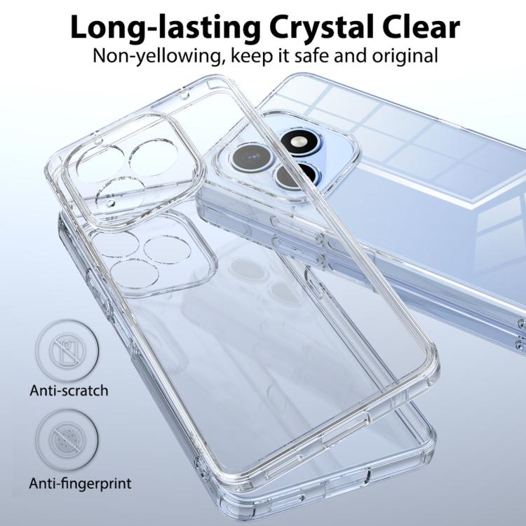 For Honor X8d 4G Scratchproof Acrylic TPU Phone Case - Transparent