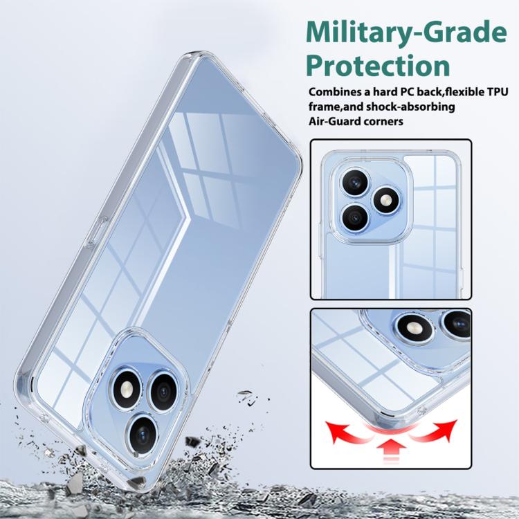 For Honor X8d 4G Scratchproof Acrylic TPU Phone Case - Transparent