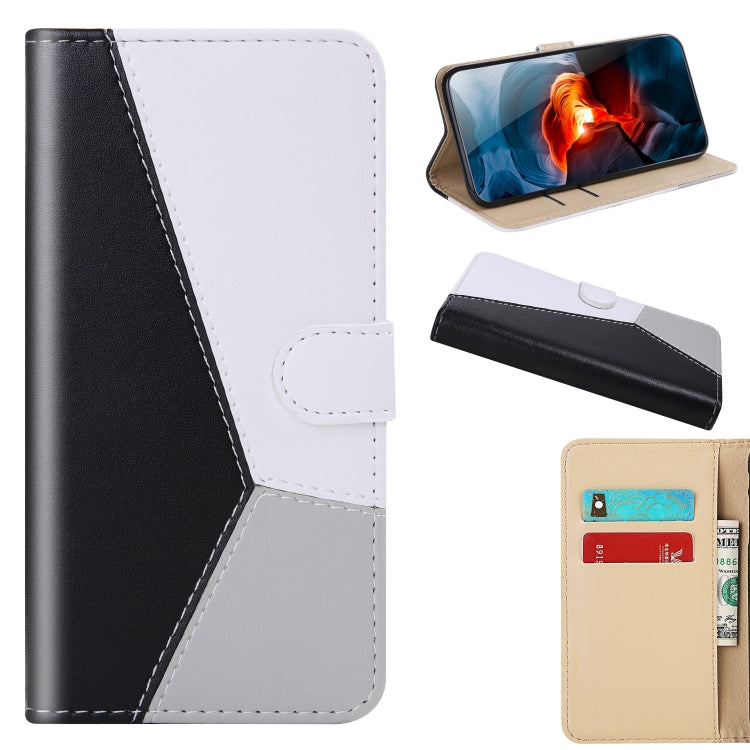 For iPhone 12 / 12 Pro Tricolor Stitching Horizontal Flip TPU + PU Leather Case with Holder & Card Slots & Wallet