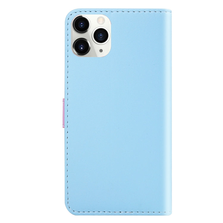 For iPhone 12 / 12 Pro Tricolor Stitching Horizontal Flip TPU + PU Leather Case with Holder & Card Slots & Wallet