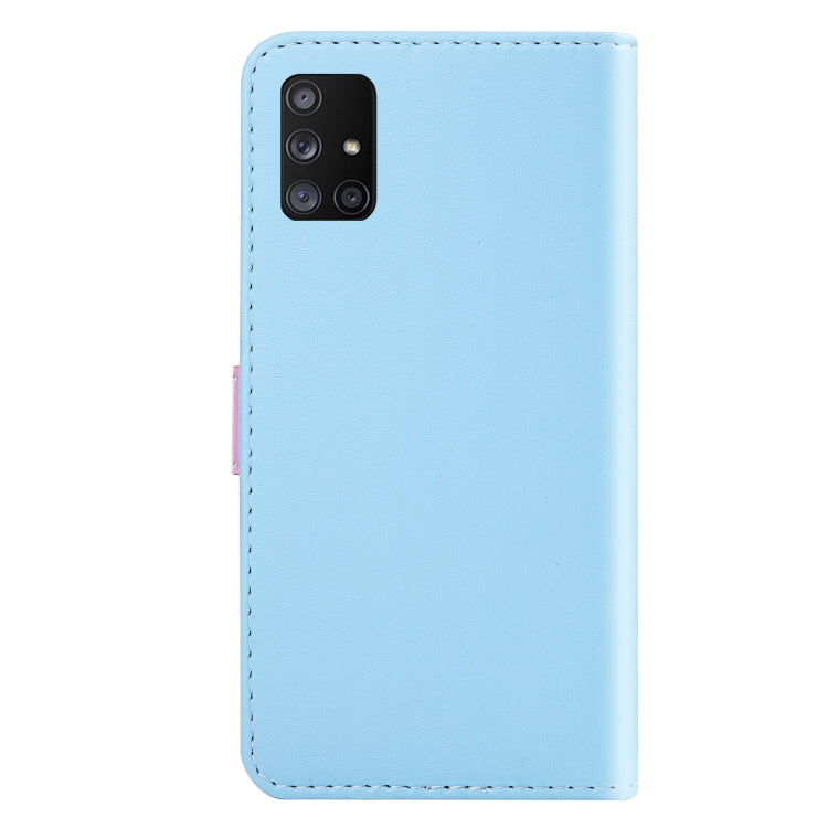 For Samsung A71 5G Tricolor Stitching Horizontal Flip TPU + PU Leather Case with Holder & Card Slots & Wallet