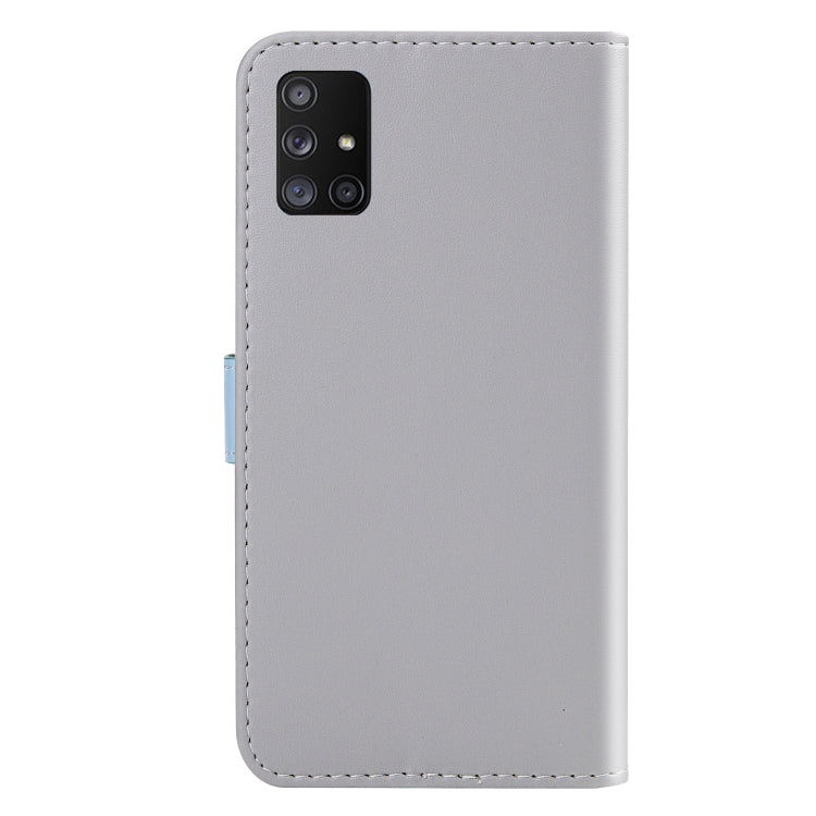 For Samsung A71 5G Tricolor Stitching Horizontal Flip TPU + PU Leather Case with Holder & Card Slots & Wallet
