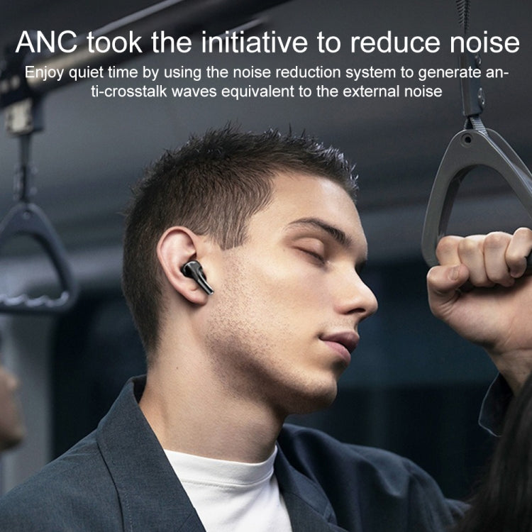 A9 Pro Smart Colorful Touch Screen ANC + ENC Noise Reduction Wireless Bluetooth Earphone - White