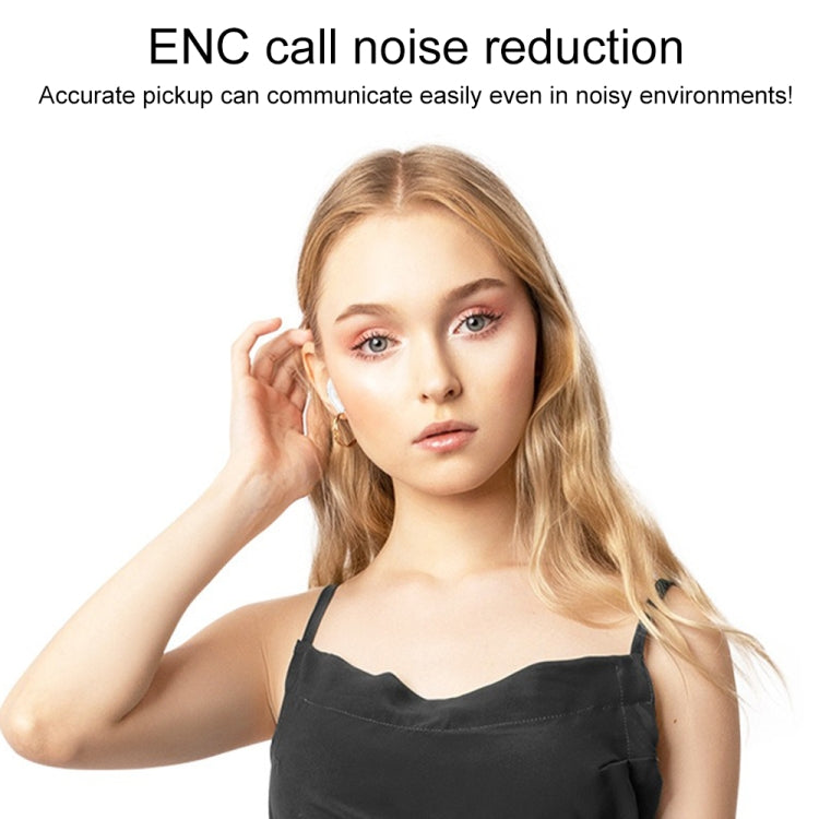 A9 Pro Smart Colorful Touch Screen ANC + ENC Noise Reduction Wireless Bluetooth Earphone - White