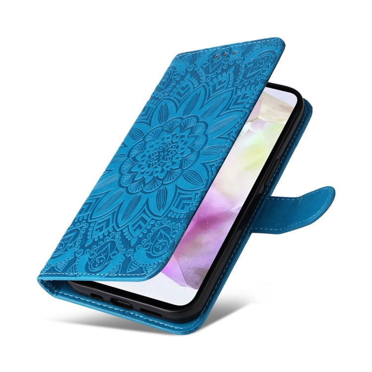 For Samsung Galaxy M35 Embossed Sunflower Leather Phone Case