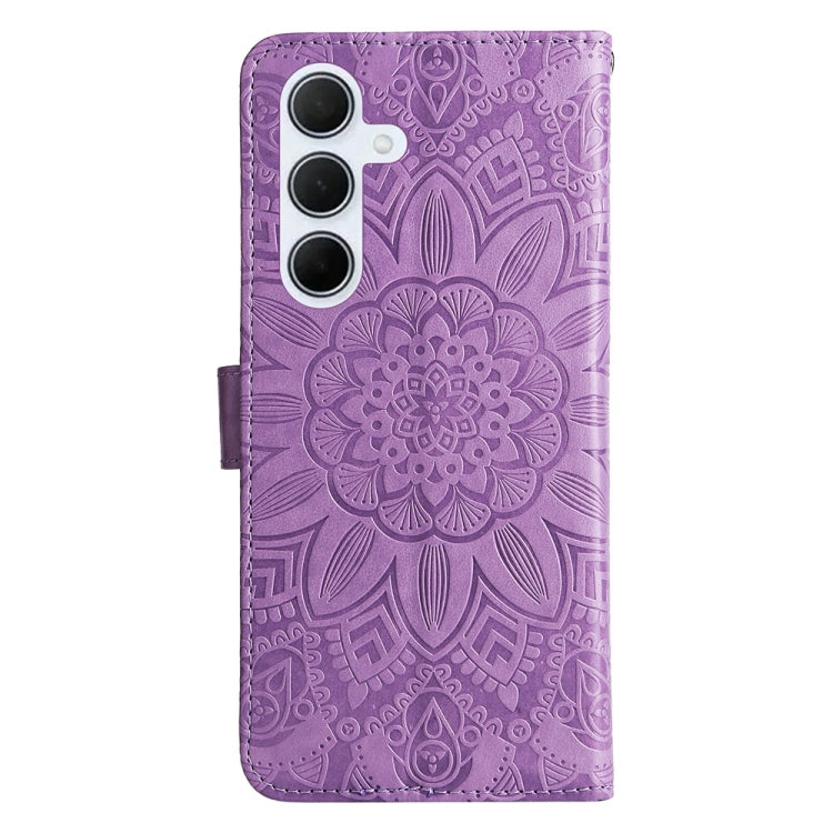 For Samsung Galaxy M35 Embossed Sunflower Leather Phone Case