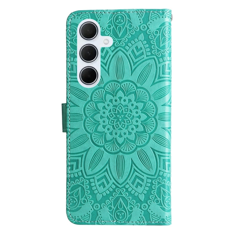 For Samsung Galaxy M35 Embossed Sunflower Leather Phone Case