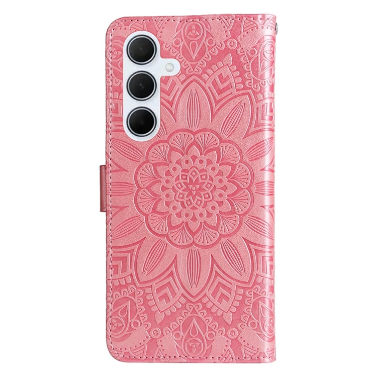 For Samsung Galaxy M35 Embossed Sunflower Leather Phone Case