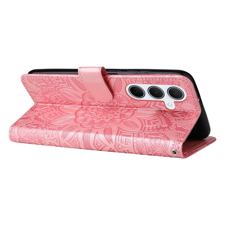 For Samsung Galaxy M35 Embossed Sunflower Leather Phone Case