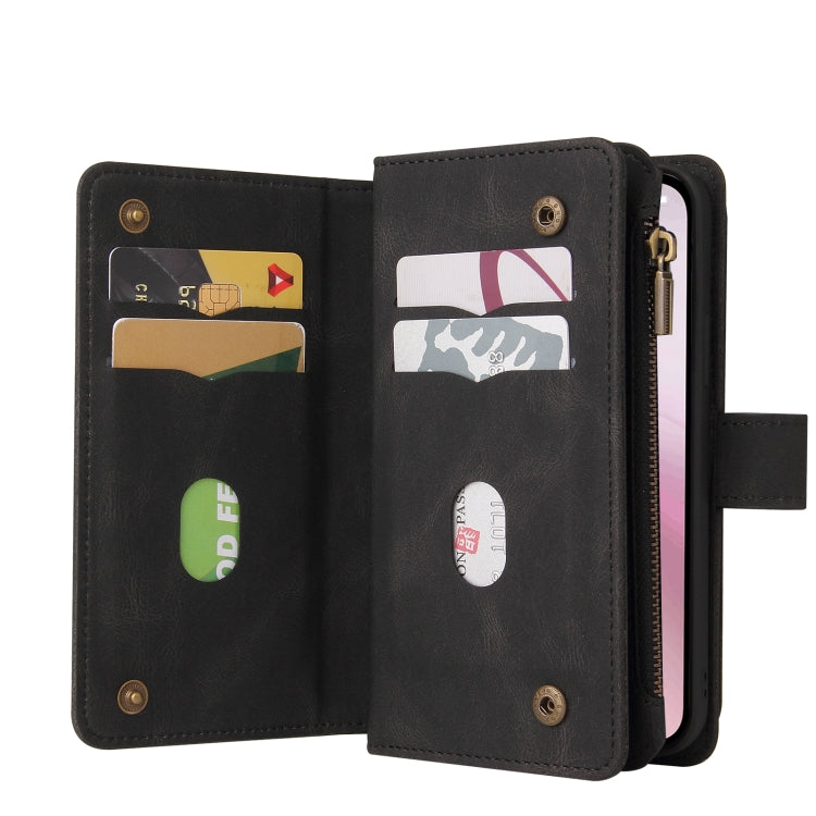 For iPhone 17e / 16e Skin Feel Multi Card Slots Zipper Wallet Leather Phone Case