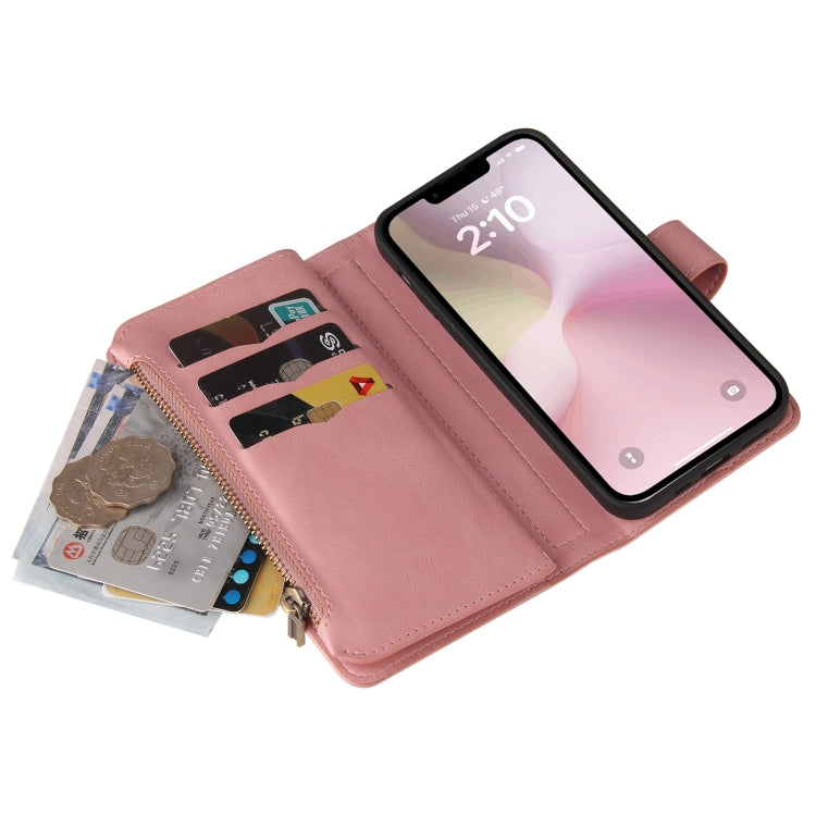 For iPhone 17e / 16e Skin Feel Multi Card Slots Zipper Wallet Leather Phone Case