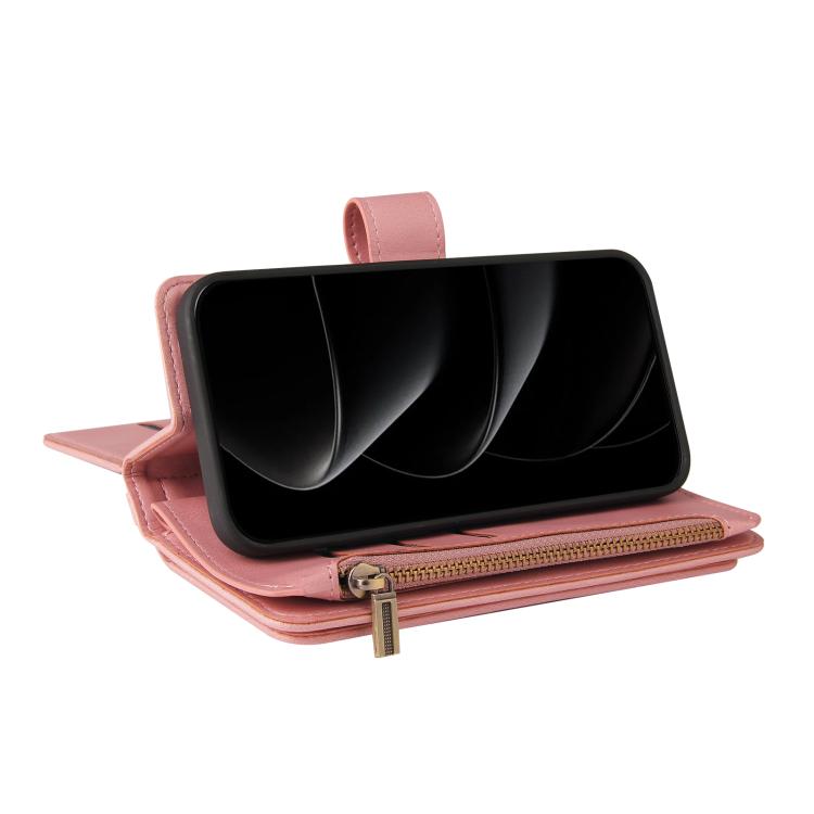 For iPhone 17 Pro Max Skin Feel Multi Card Slots Zipper Wallet Leather Phone Case