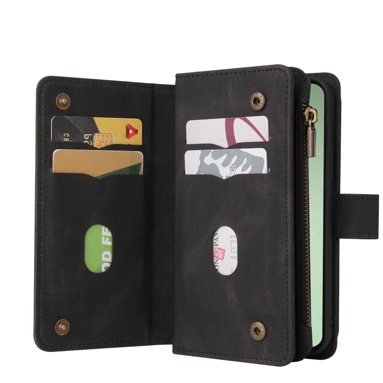 For Galaxy S24 FE 5G Skin Feel Multi Card Slots Zipper Wallet Leather Phone Case