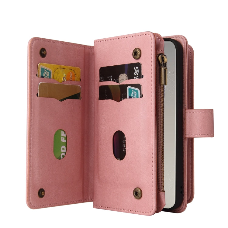 For Galaxy S25 Ultra 5G Skin Feel Multi Card Slots Zipper Wallet Leather Phone Case