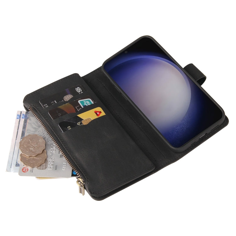 For Galaxy S25 / S24 5G Skin Feel Multi Card Slots Zipper Wallet Leather Phone Case