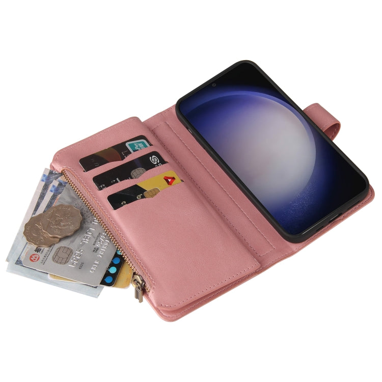 For Galaxy S25 / S24 5G Skin Feel Multi Card Slots Zipper Wallet Leather Phone Case