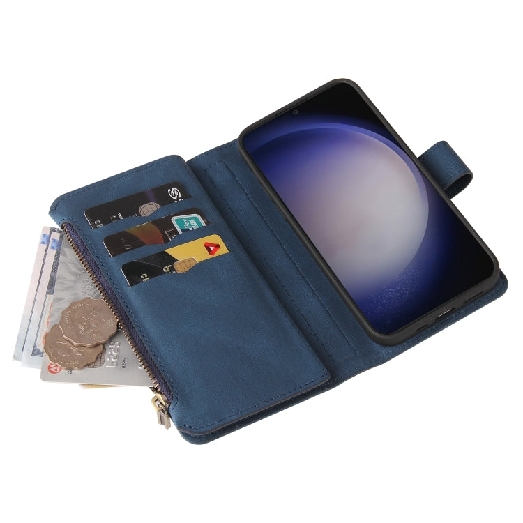 For Galaxy S25 / S24 5G Skin Feel Multi Card Slots Zipper Wallet Leather Phone Case