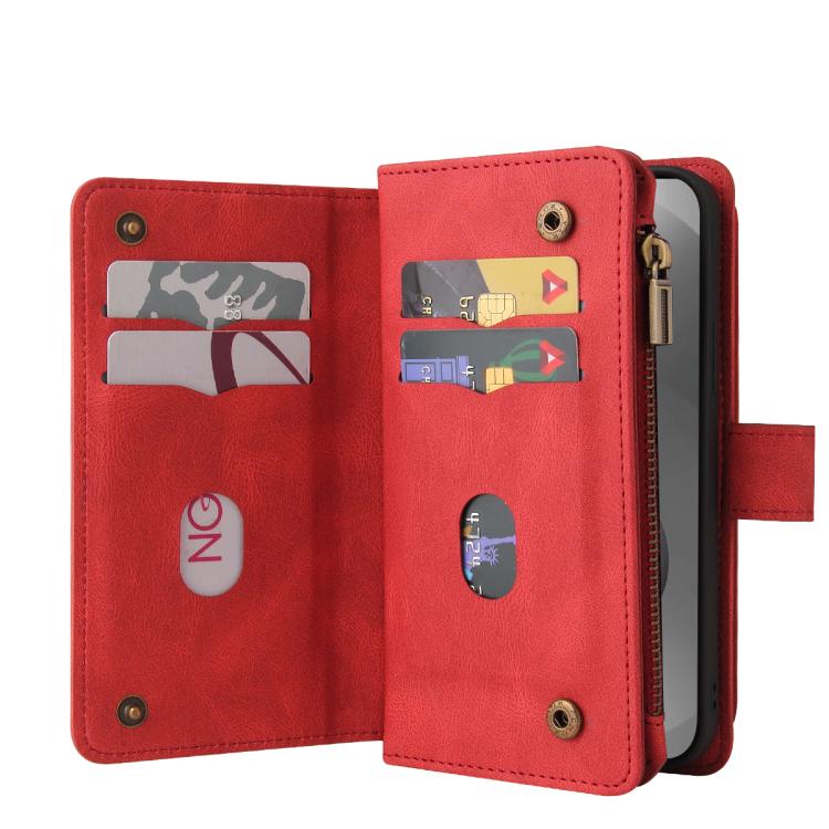 For Galaxy S26 Ultra 5G Skin Feel Multi Card Slots Zipper Wallet Leather Phone Case
