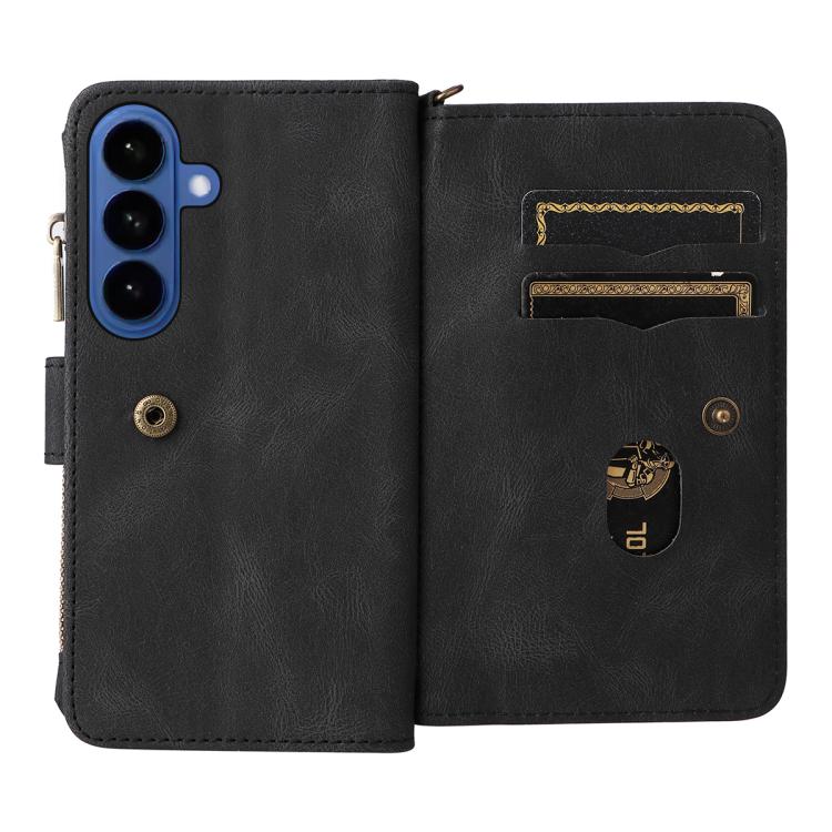For Galaxy S26 5G Skin Feel Multi Card Slots Zipper Wallet Leather Phone Case