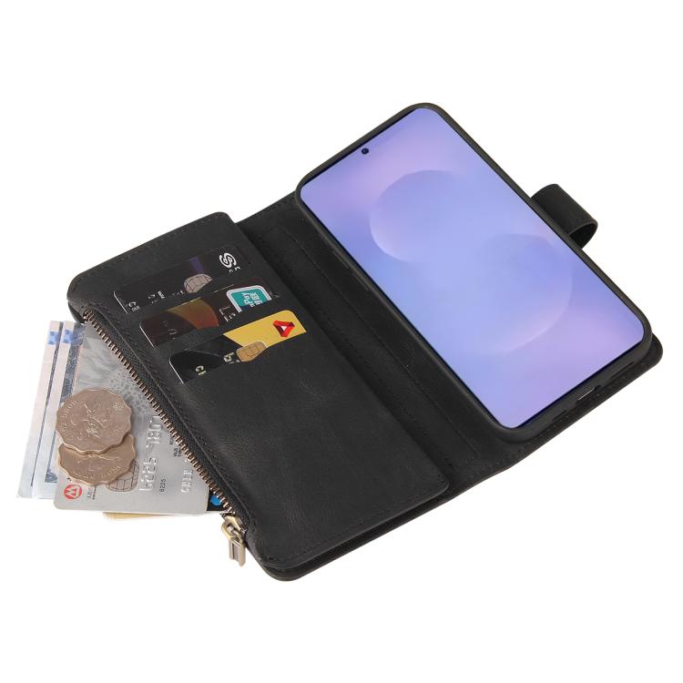 For Galaxy S26 5G Skin Feel Multi Card Slots Zipper Wallet Leather Phone Case