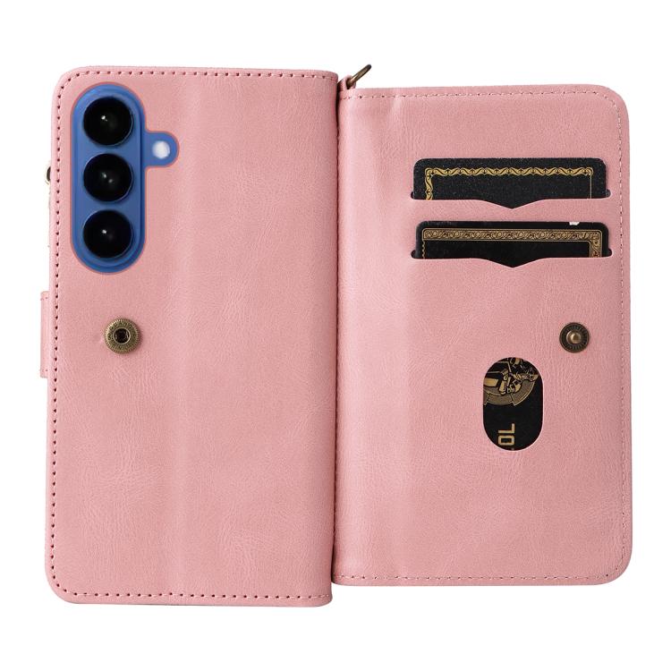 For Galaxy S26 5G Skin Feel Multi Card Slots Zipper Wallet Leather Phone Case