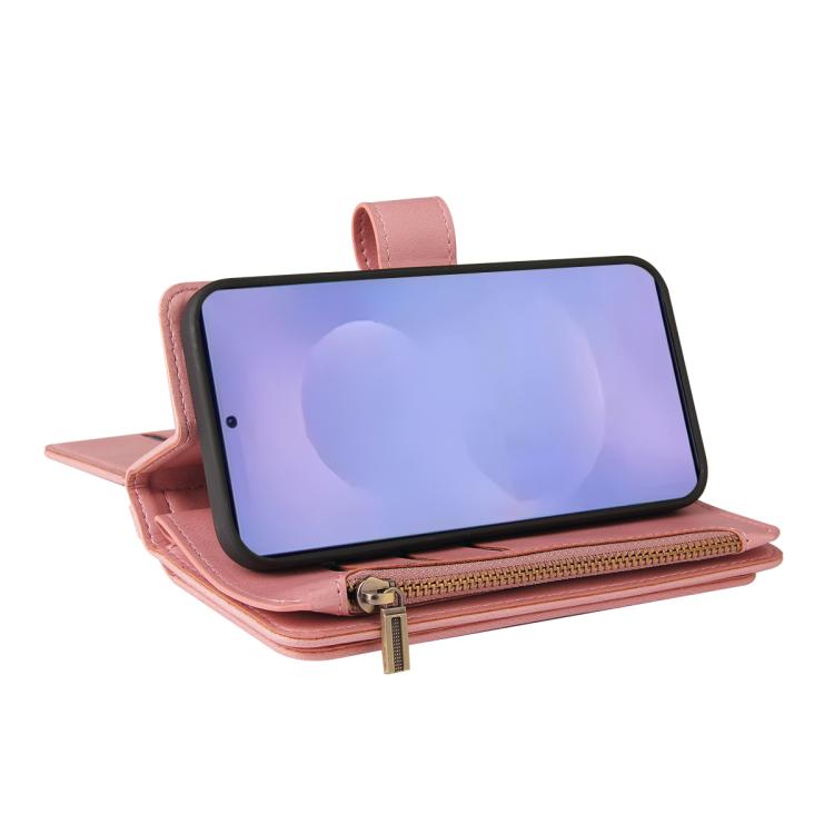 For Galaxy S26 5G Skin Feel Multi Card Slots Zipper Wallet Leather Phone Case