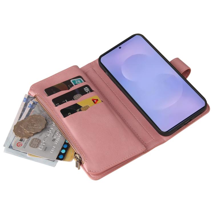 For Galaxy S26 5G Skin Feel Multi Card Slots Zipper Wallet Leather Phone Case