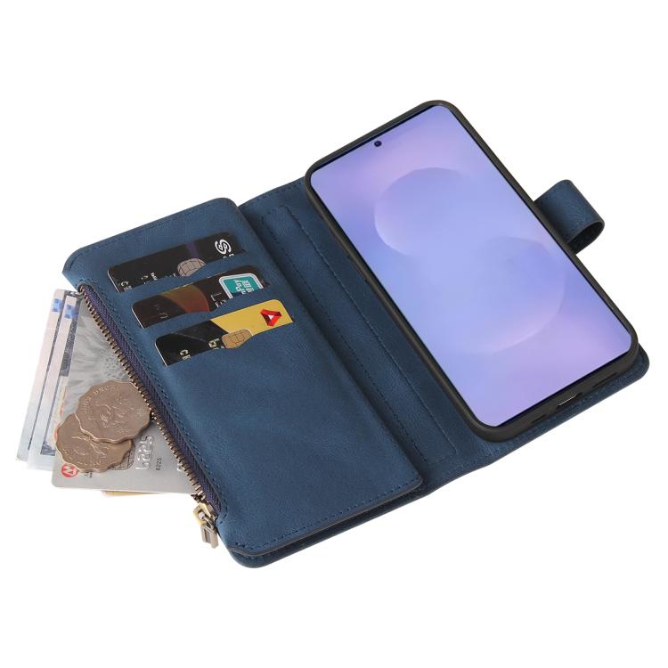 For Galaxy S26 5G Skin Feel Multi Card Slots Zipper Wallet Leather Phone Case