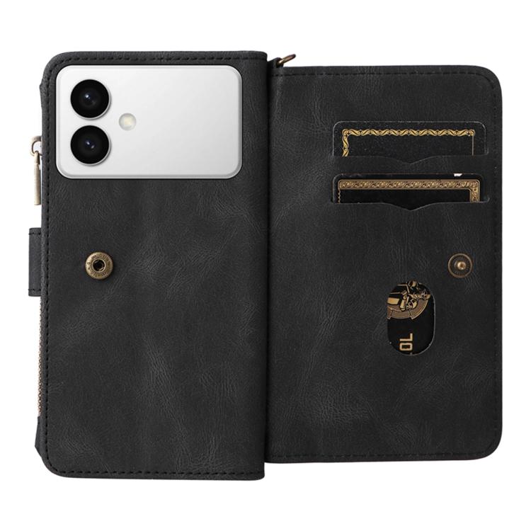 For Galaxy S26 Edge 5G Skin Feel Multi Card Slots Zipper Wallet Leather Phone Case