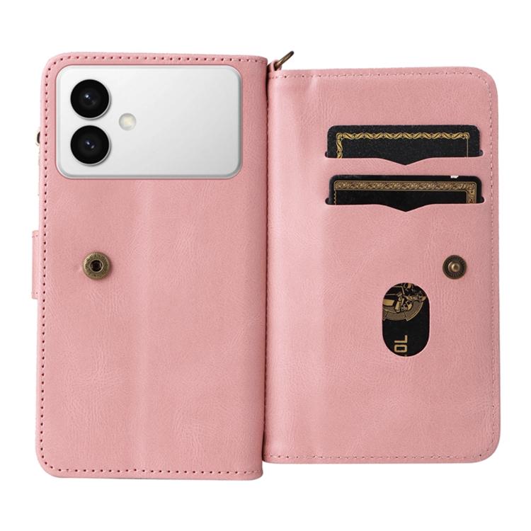 For Galaxy S26 Edge 5G Skin Feel Multi Card Slots Zipper Wallet Leather Phone Case