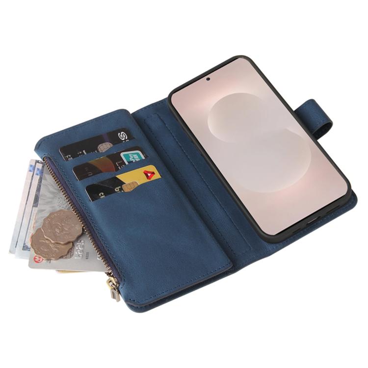 For Galaxy S26 Edge 5G Skin Feel Multi Card Slots Zipper Wallet Leather Phone Case
