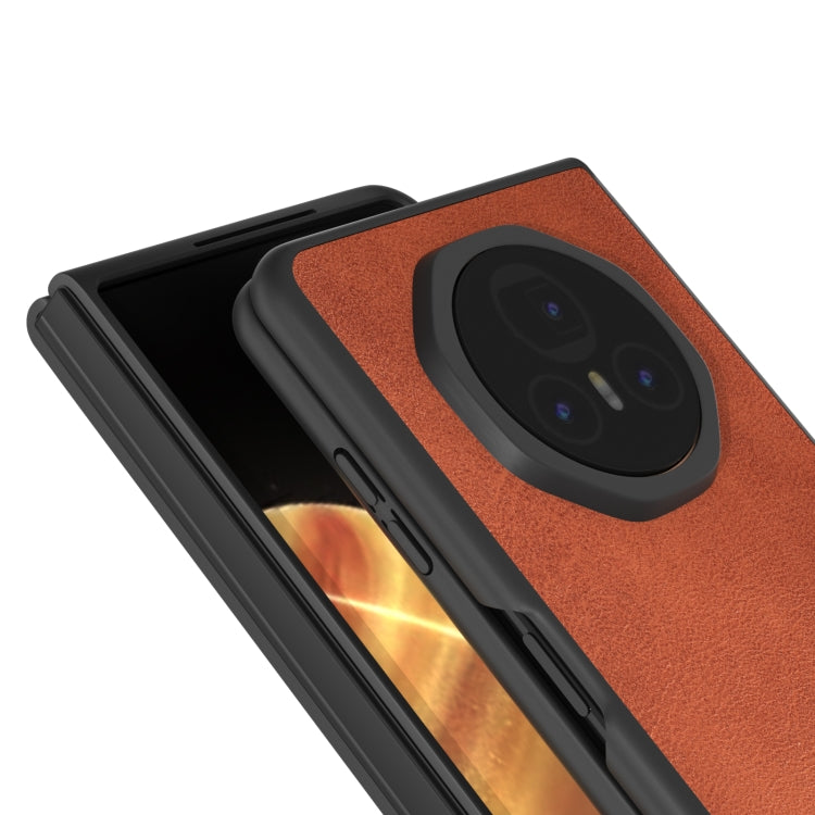 For Honor Magic V3 Black Frame Two-color Calf Texture PU Phone Case