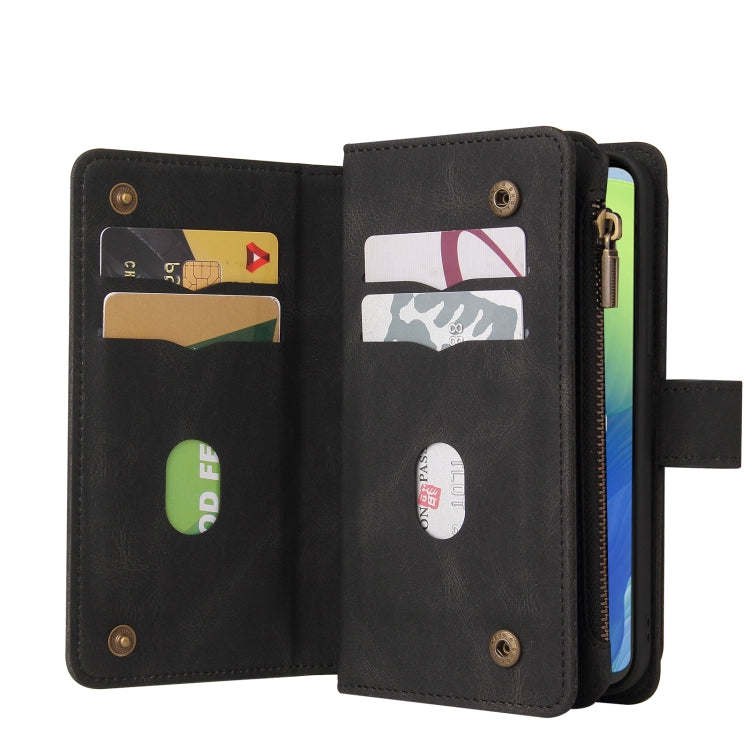 For Motorola Moto G04 / G24 Skin Feel Multi Card Slots Zipper Wallet Leather Phone Case