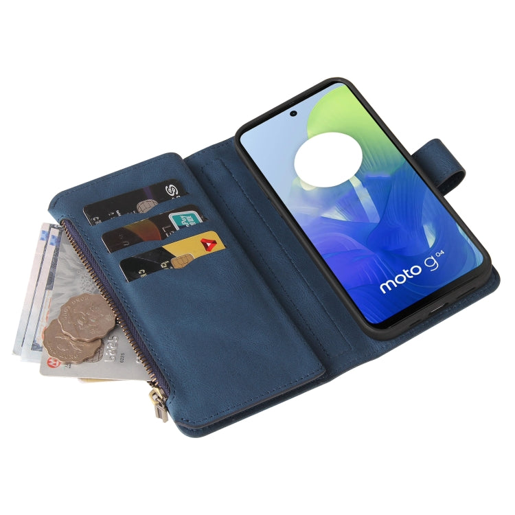 For Motorola Moto G04 / G24 Skin Feel Multi Card Slots Zipper Wallet Leather Phone Case