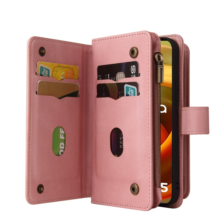 For Motorola Moto G85 Skin Feel Multi Card Slots Zipper Wallet Leather Phone Case