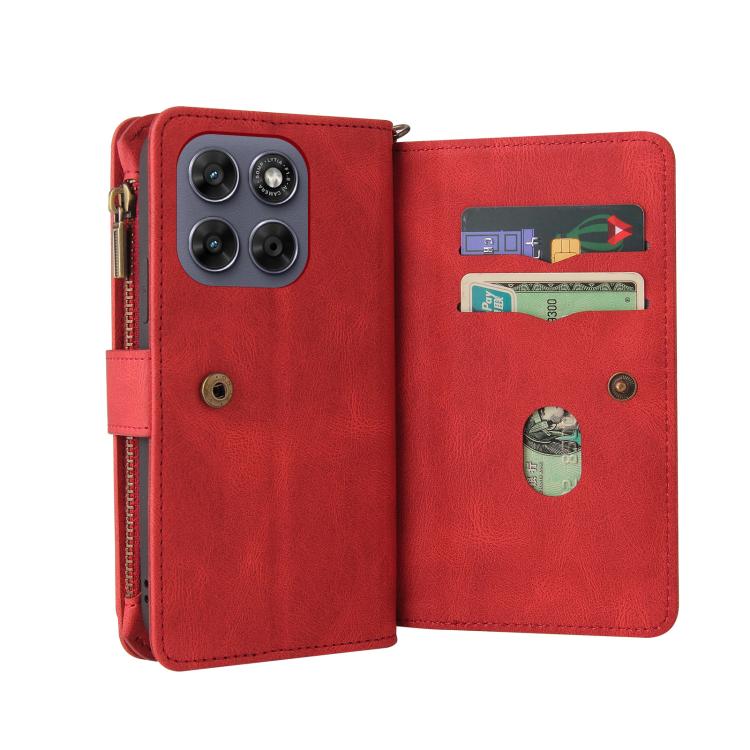 For Motorola Moto G67 / G77 5G Skin Feel Multi Card Slots Zipper Wallet Leather Phone Case