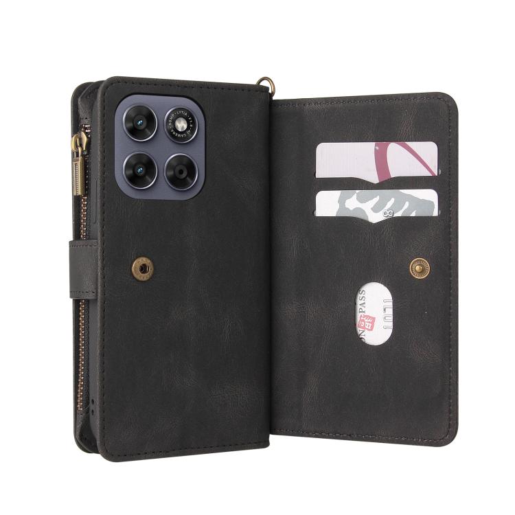 For Motorola Moto G67 / G77 5G Skin Feel Multi Card Slots Zipper Wallet Leather Phone Case