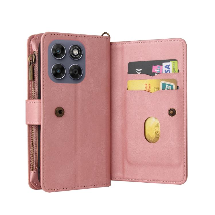 For Motorola Moto G67 / G77 5G Skin Feel Multi Card Slots Zipper Wallet Leather Phone Case