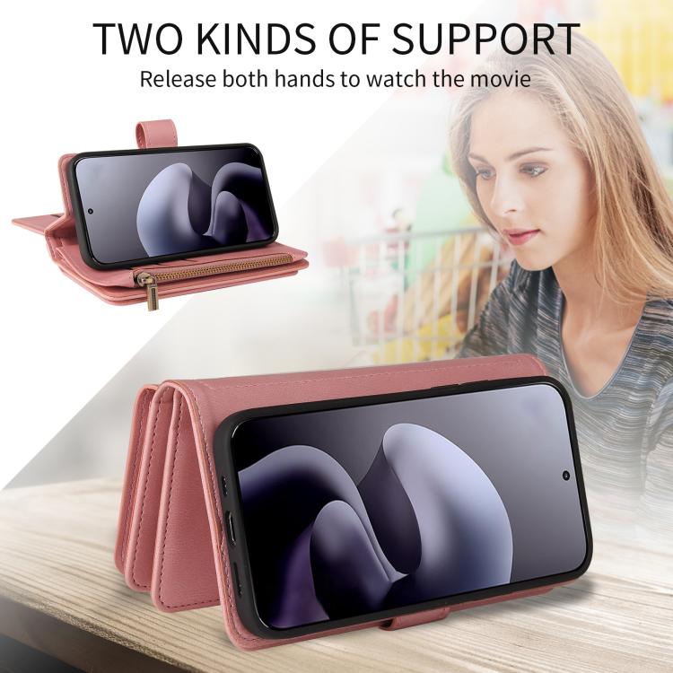 For Motorola Moto G67 / G77 5G Skin Feel Multi Card Slots Zipper Wallet Leather Phone Case