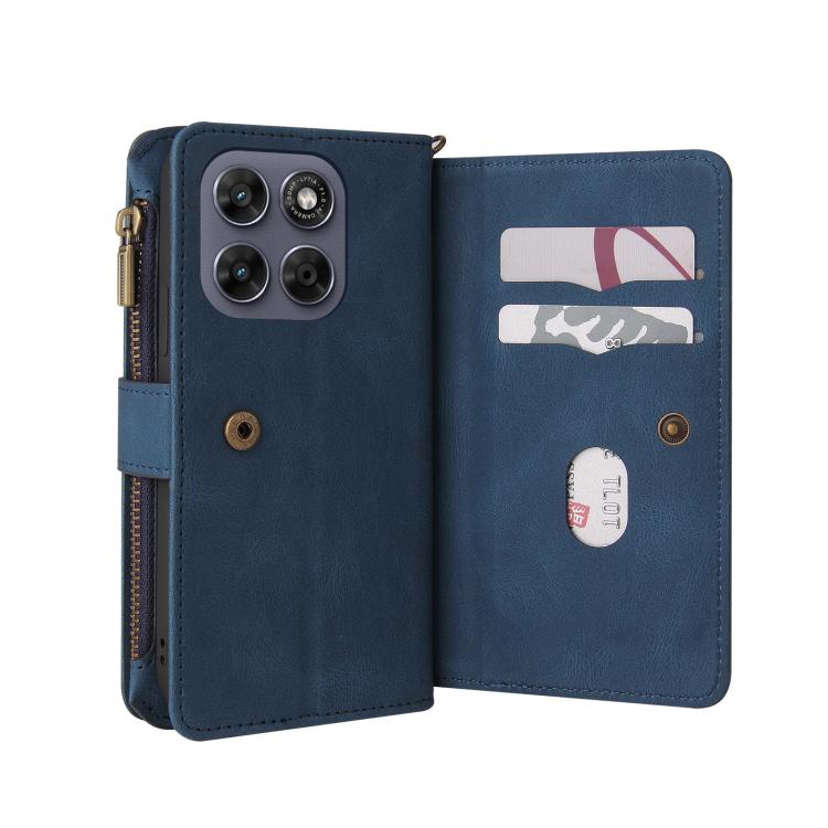 For Motorola Moto G67 / G77 5G Skin Feel Multi Card Slots Zipper Wallet Leather Phone Case