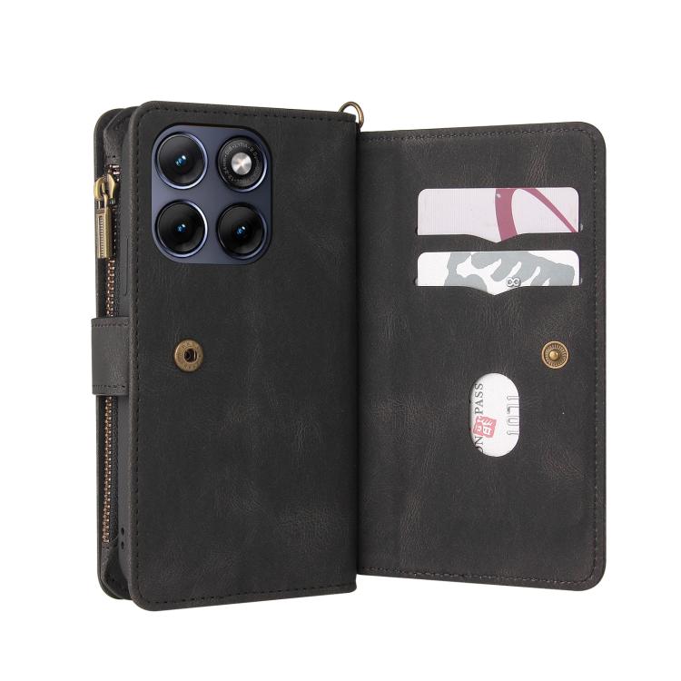 For Motorola Edge 70 Fusion 5G Skin Feel Multi Card Slots Zipper Wallet Leather Phone Case