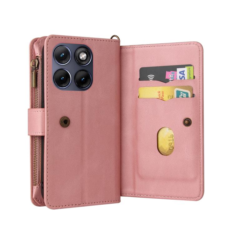 For Motorola Edge 70 Fusion 5G Skin Feel Multi Card Slots Zipper Wallet Leather Phone Case