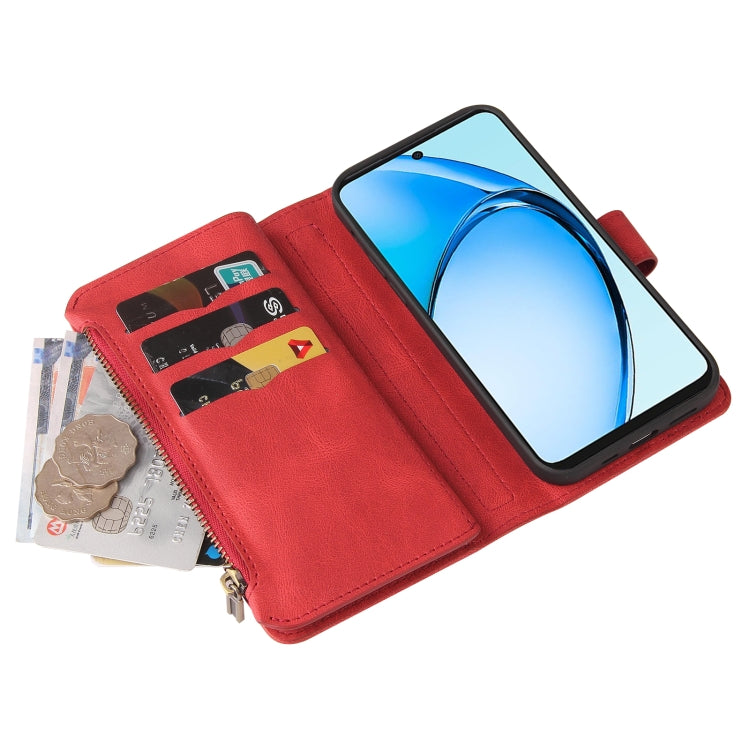 For OPPO A60 4G Skin Feel Multi Card Slots Zipper Wallet Leather Phone Case