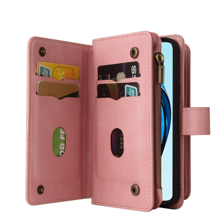 For OPPO A60 4G Skin Feel Multi Card Slots Zipper Wallet Leather Phone Case