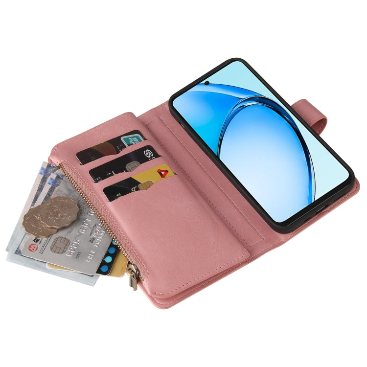 For OPPO A60 4G Skin Feel Multi Card Slots Zipper Wallet Leather Phone Case