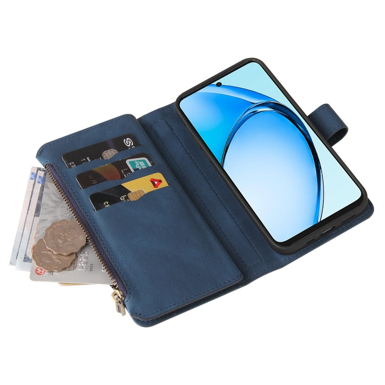 For OPPO A60 4G Skin Feel Multi Card Slots Zipper Wallet Leather Phone Case