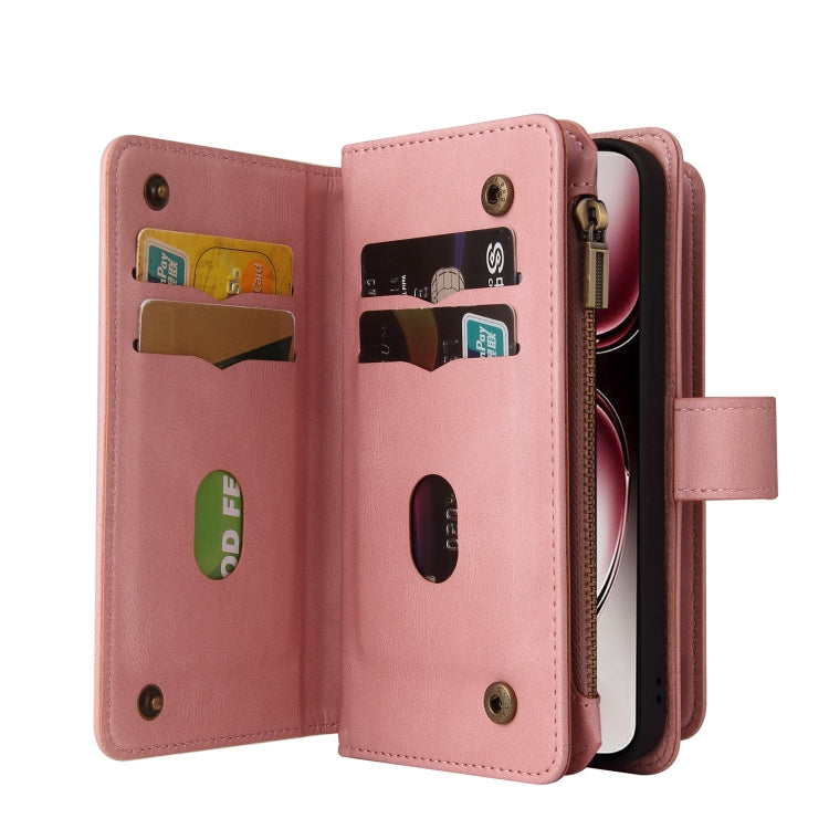 For OPPO Reno12 Pro Global Skin Feel Multi Card Slots Zipper Wallet Leather Phone Case