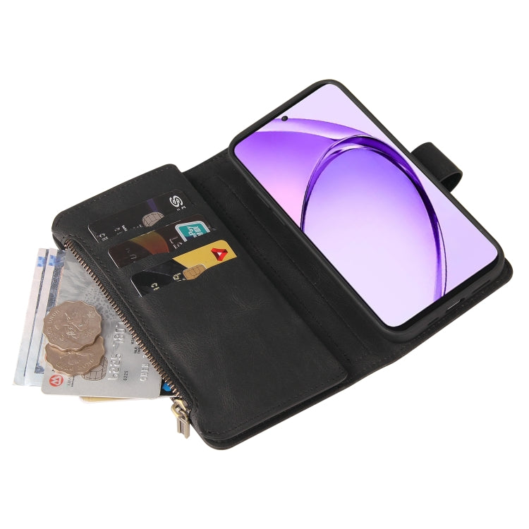 For OPPO A3 Pro 5G / A3 Pro India Skin Feel Multi Card Slots Zipper Wallet Leather Phone Case