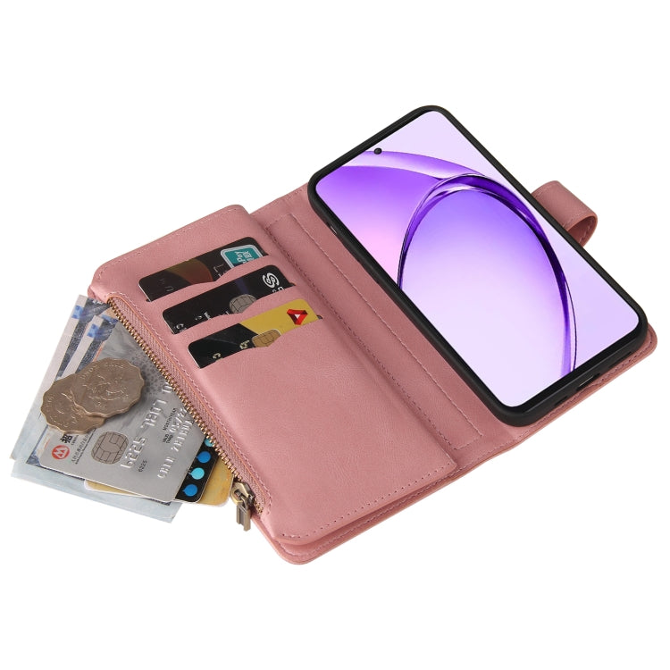For OPPO A3 Pro 5G / A3 Pro India Skin Feel Multi Card Slots Zipper Wallet Leather Phone Case